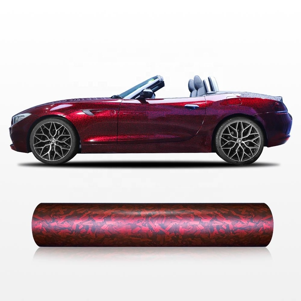 Carlas TPU Car carbon fiber film TPU straw mat red Vinyl Wrap Film Vehicle Color Changing Film