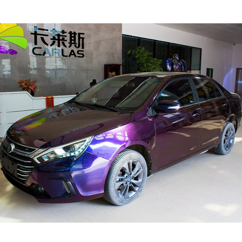 CARLAS 1.52*17m Super Glossy metal Late Night Purple Car PVC Vinyl Wrap Wrapping Film Car Stickers Roll