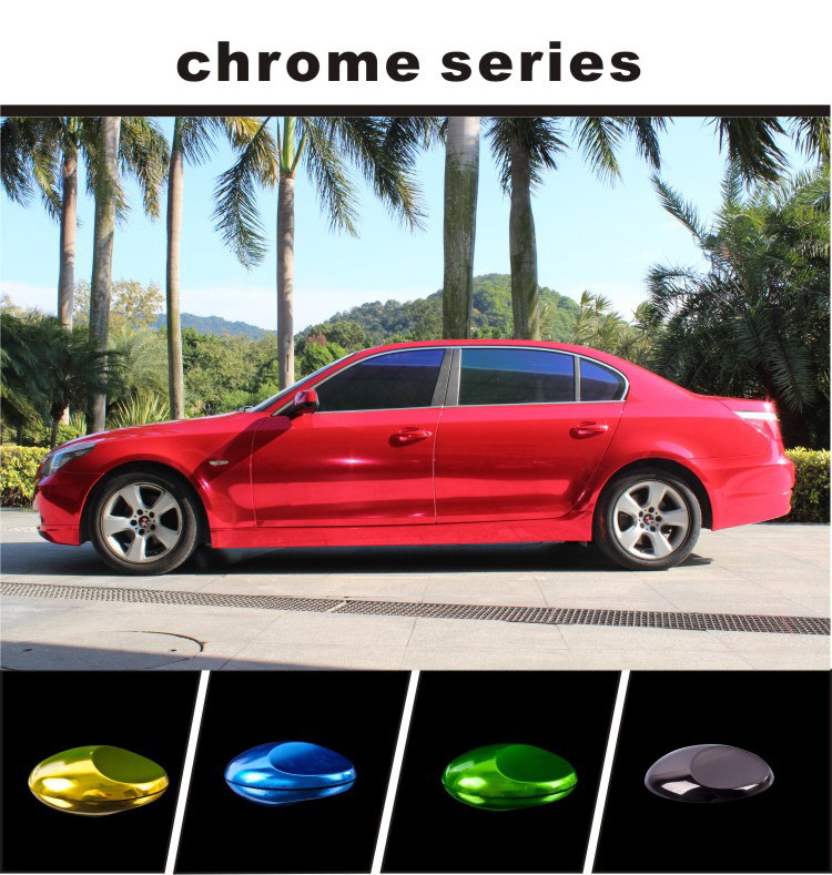 Carlas Glossy Metallic Chrome Mirror Vinyl Film Chrome Silver Car Vinyl Sticker Glossy Gold Chrome Vinyl Film