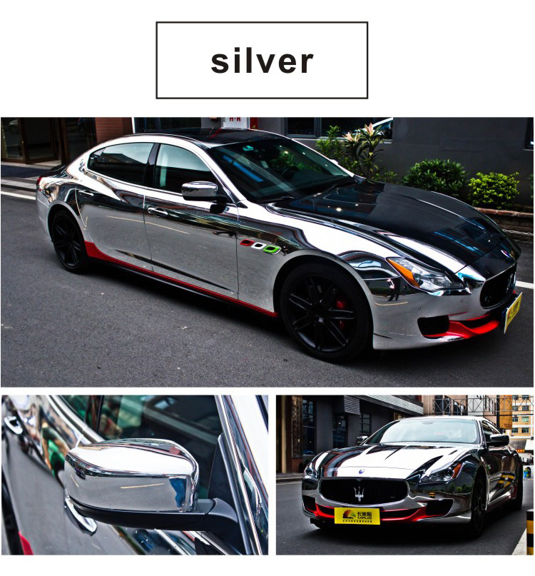 Carlas Glossy Metallic Chrome Mirror Vinyl Film Chrome Silver Car Vinyl Sticker Glossy Gold Chrome Vinyl Film