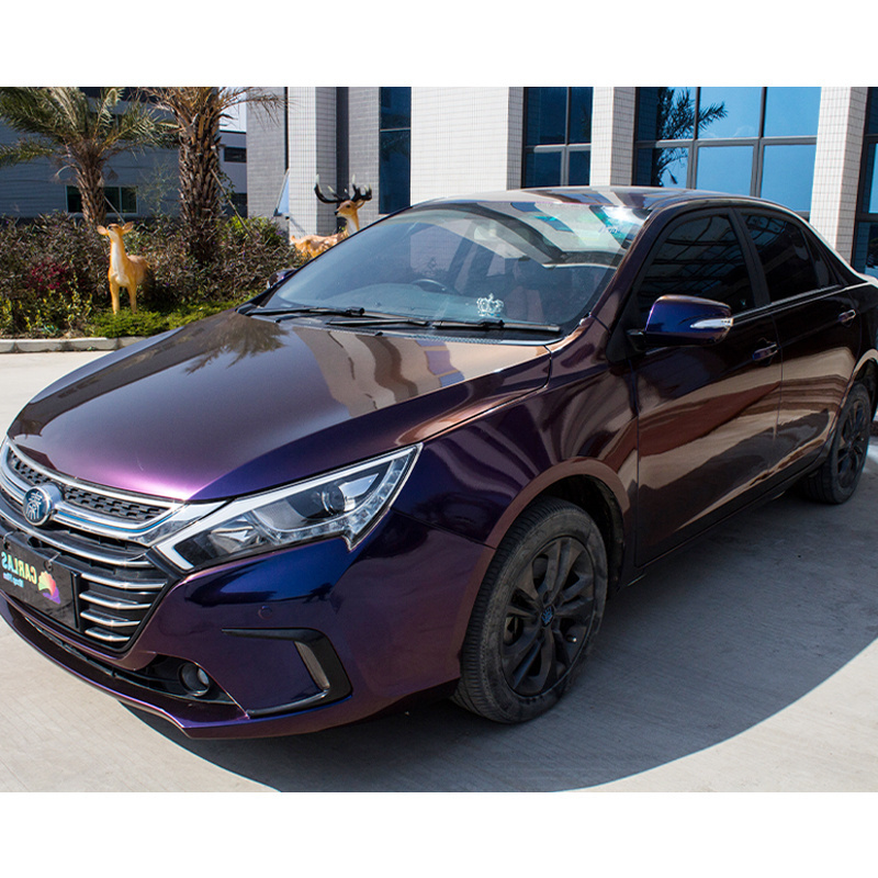 CARLAS 1.52*17m Super Glossy metal Late Night Purple Car PVC Vinyl Wrap Wrapping Film Car Stickers Roll