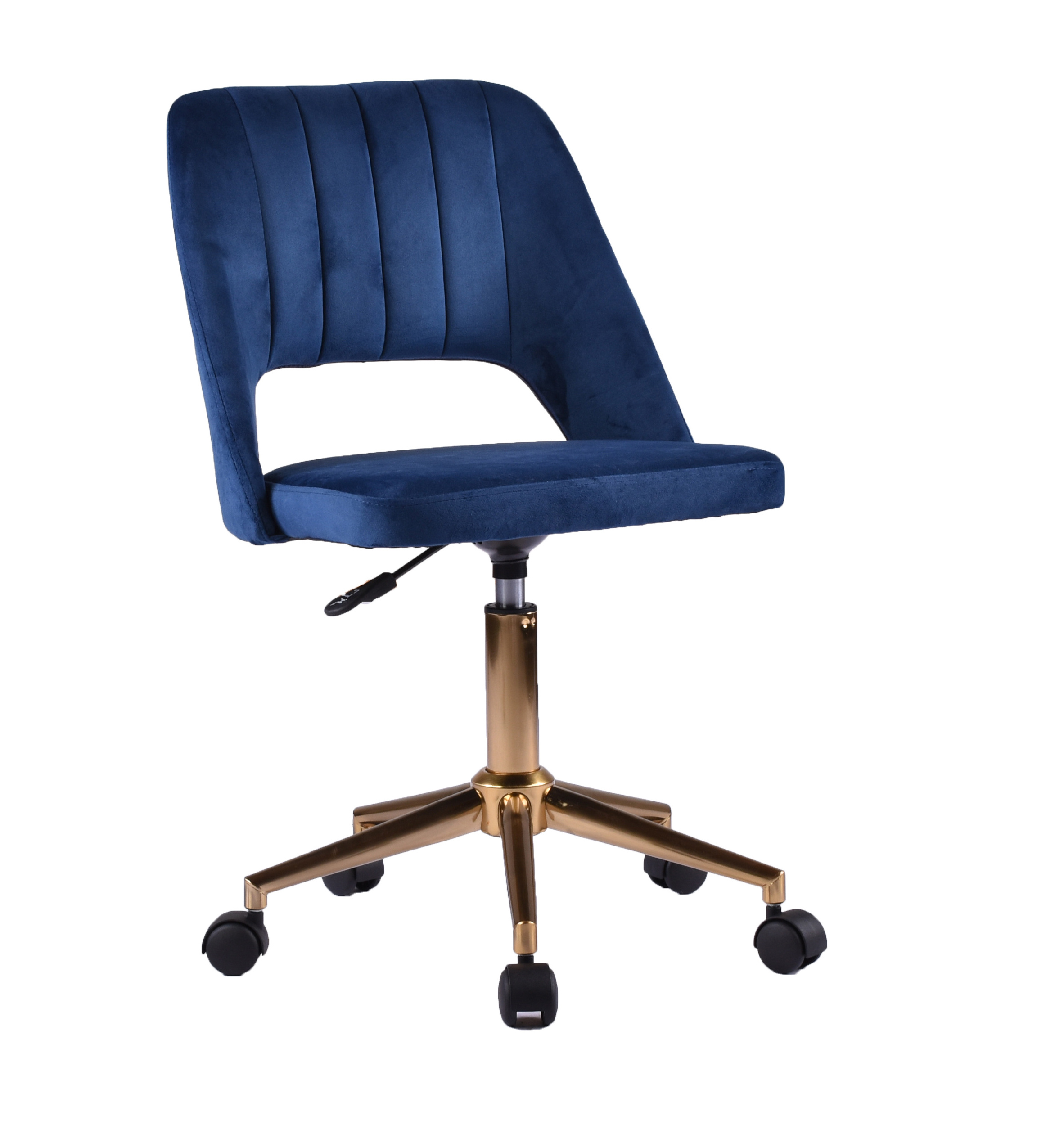 Home Office Velvet Task Chair Swivel Ergonomic Task Office Chair with Golden Legs