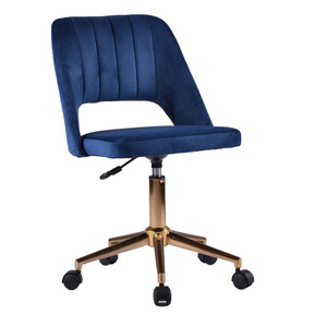 Home Office Velvet Task Chair Swivel Ergonomic Task Office Chair with Golden Legs