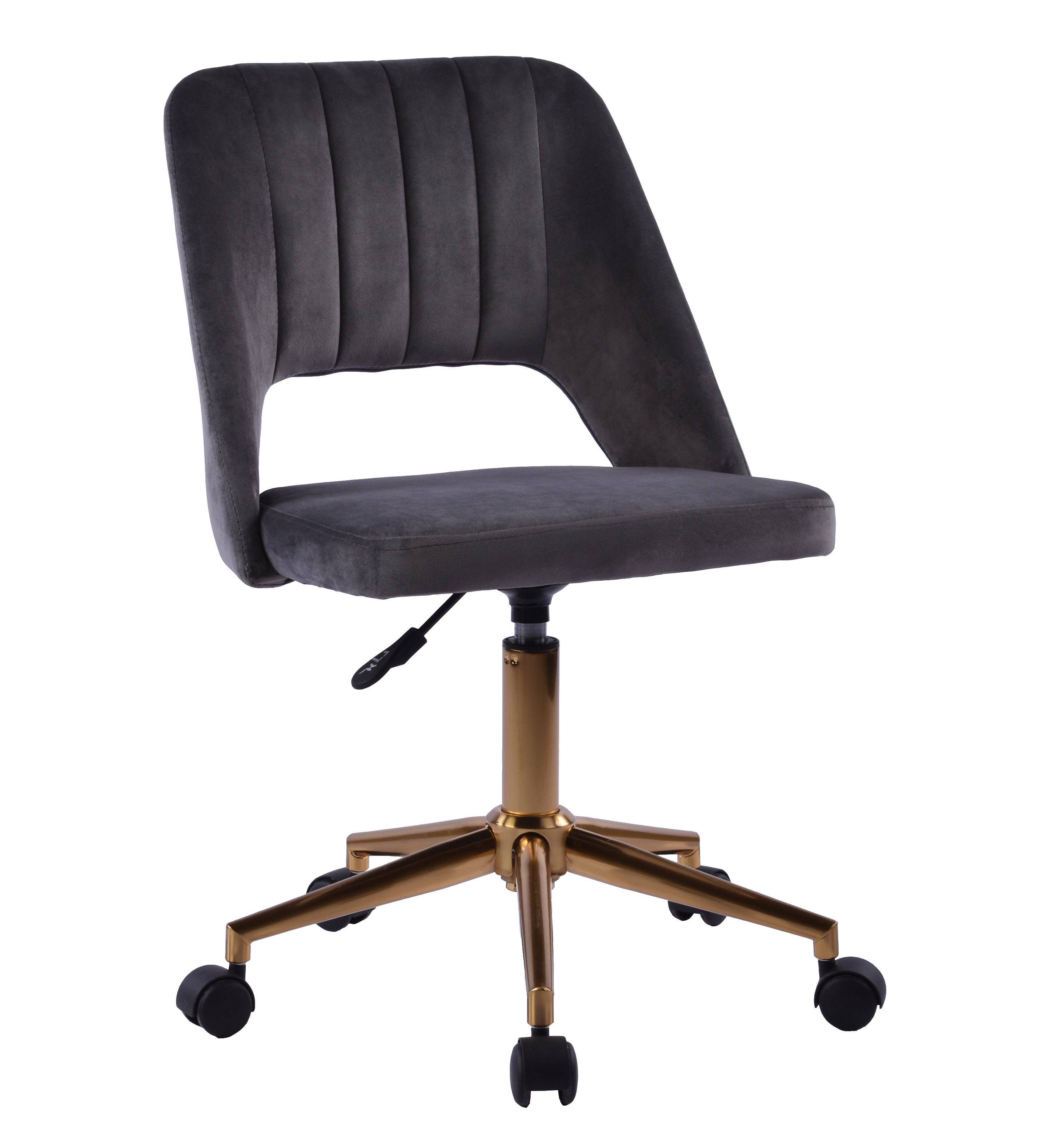 Home Office Velvet Task Chair Swivel Ergonomic Task Office Chair with Golden Legs