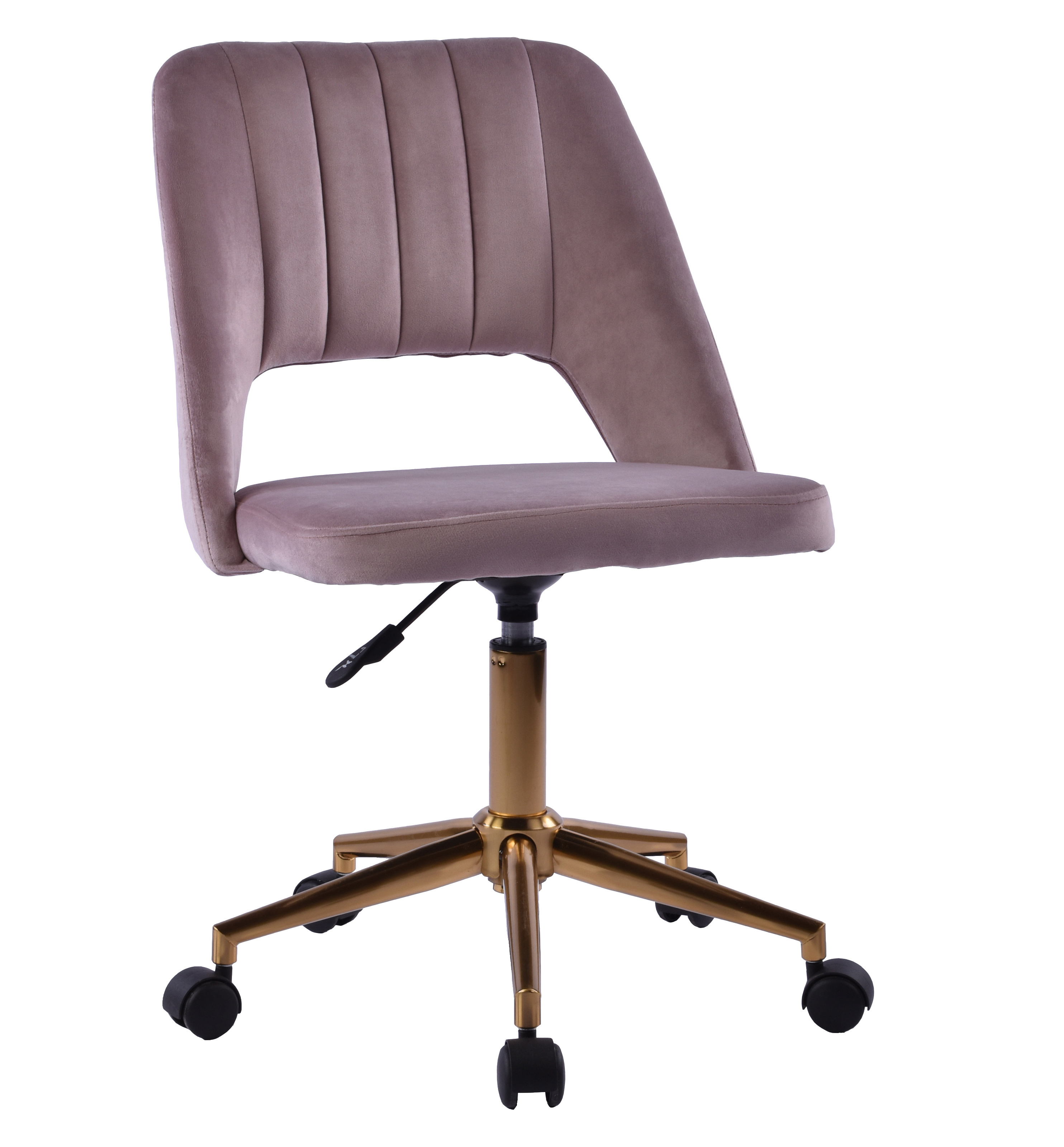 Home Office Velvet Task Chair Swivel Ergonomic Task Office Chair with Golden Legs