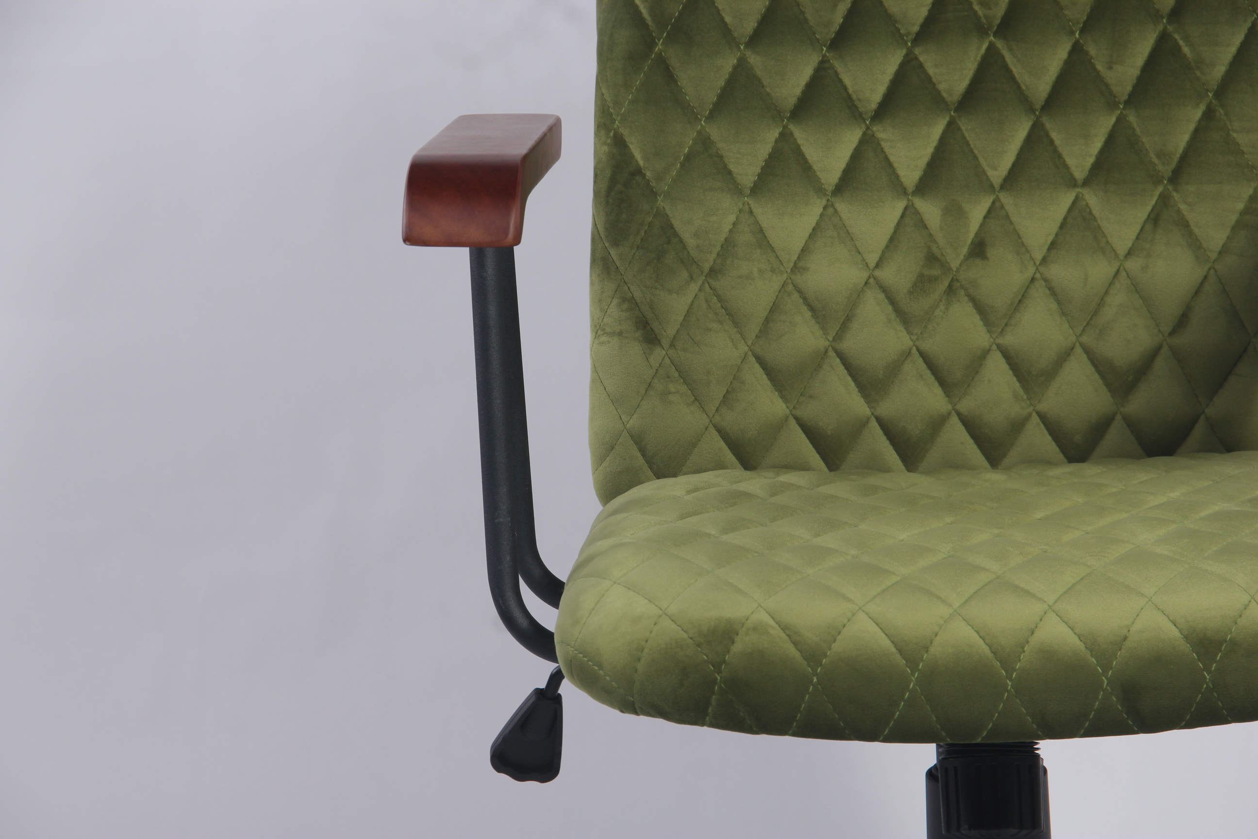 Anji High Back Green Velvet Office Chair New Design Velvet Swivel Task Chair