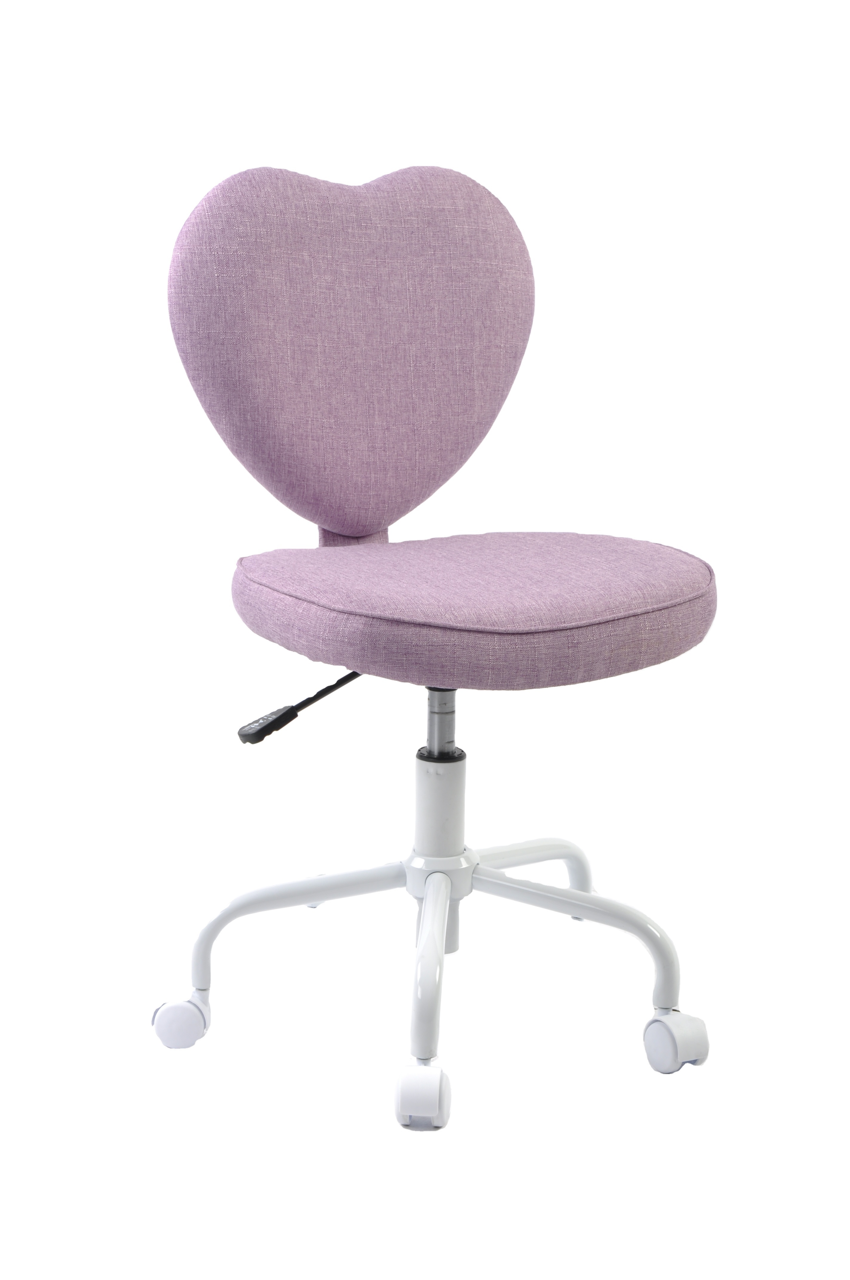 Carlford Cute Chair with Wheels,Kids Chair Living Room office Bedroom Pink Heart Shape Back Swivel Vanity Chair