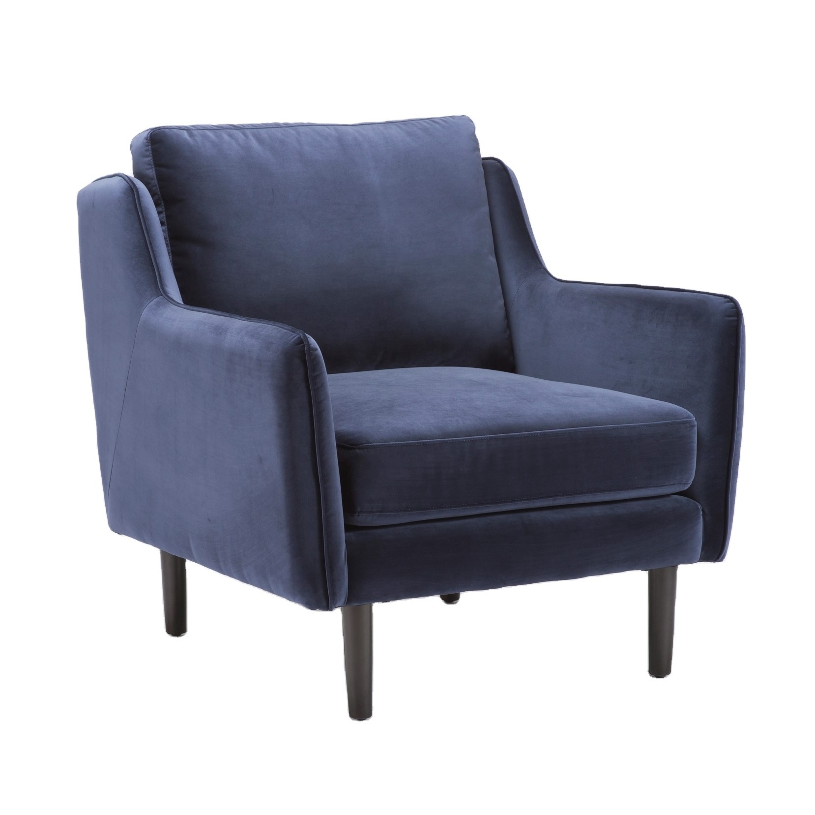 Blue Velvet Chairs OEM Factory, Velvet Fabric Armchair,  Armrest Chair Fabric Accent Chair Modern silla de acento