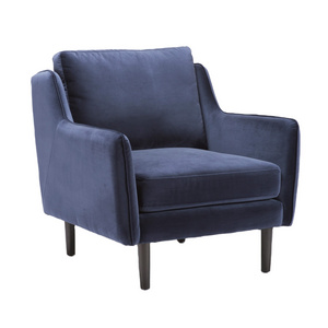 Blue Velvet Chairs OEM Factory, Velvet Fabric Armchair,  Armrest Chair Fabric Accent Chair Modern silla de acento