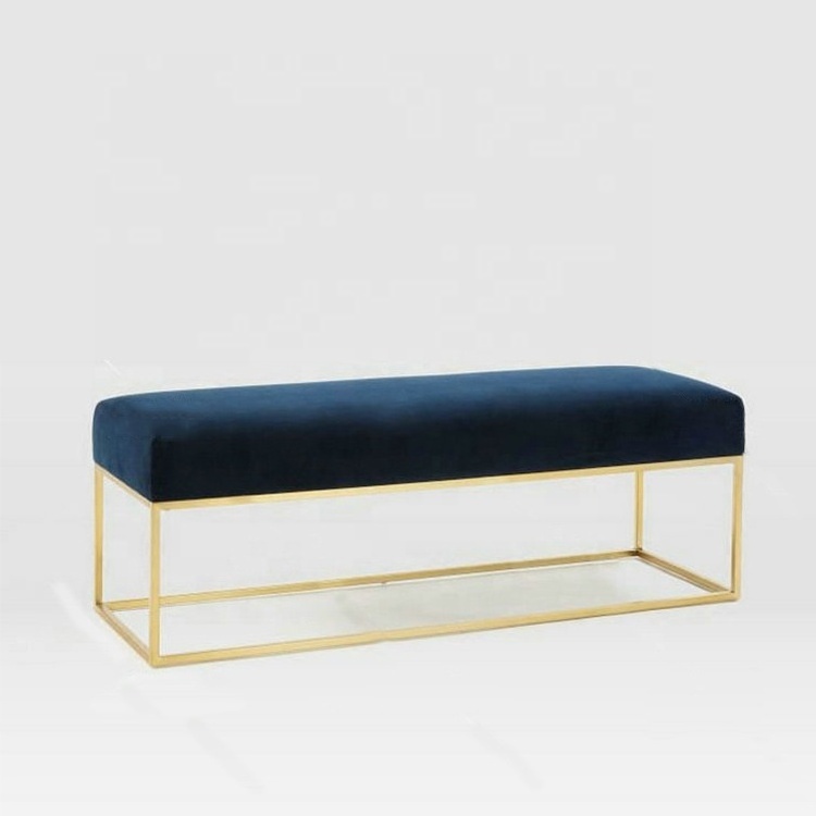 Velvet Sofa Bench Ottoman Bench, Velvet Bed End Stool Bench Bed Bench, Velvet Ottoman Bench Chair Factory