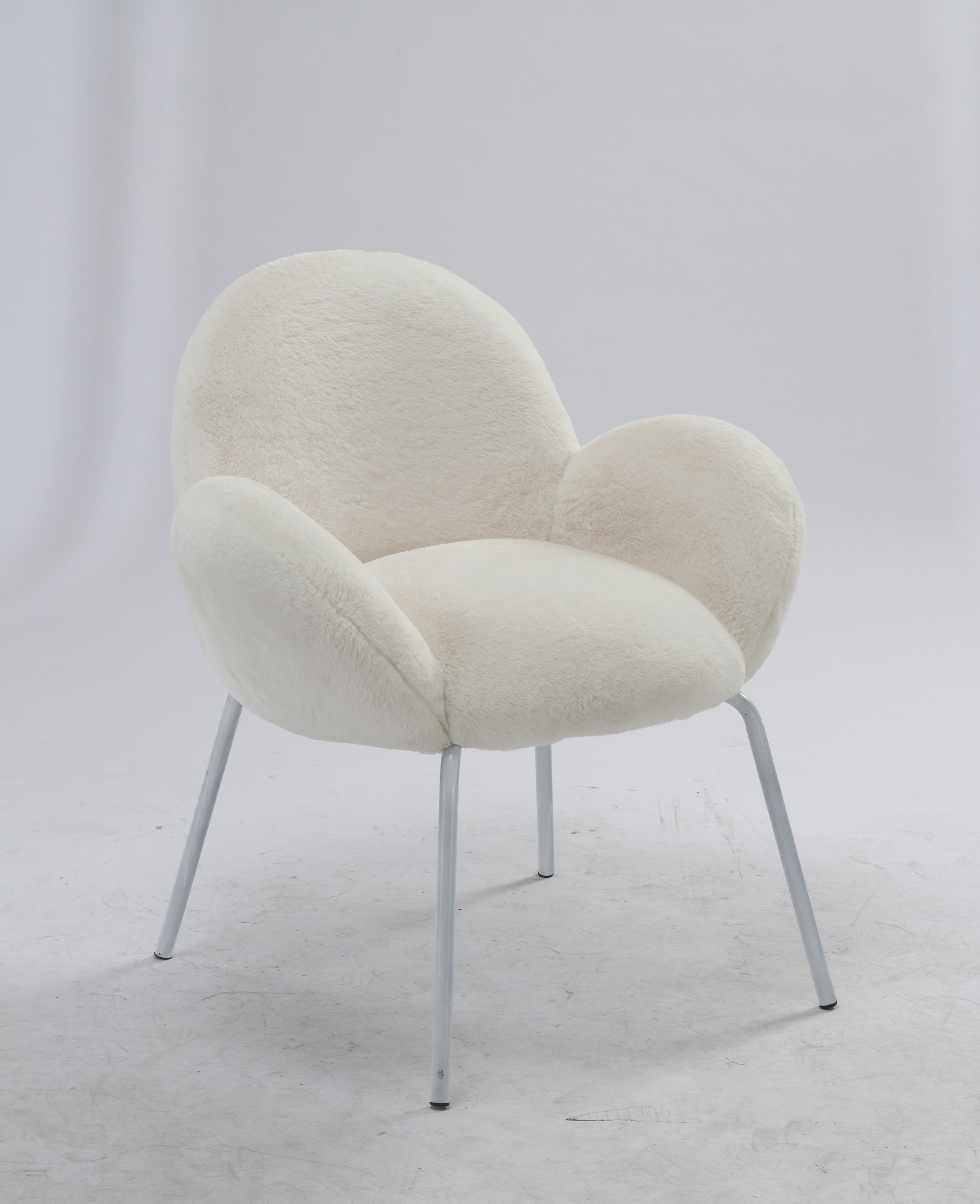 Faux Fur armchair fabric for Living Room, Hotel Chair Accent Chair with Thick Seating, Fabric Lounge Chair Leisure Relax Chair