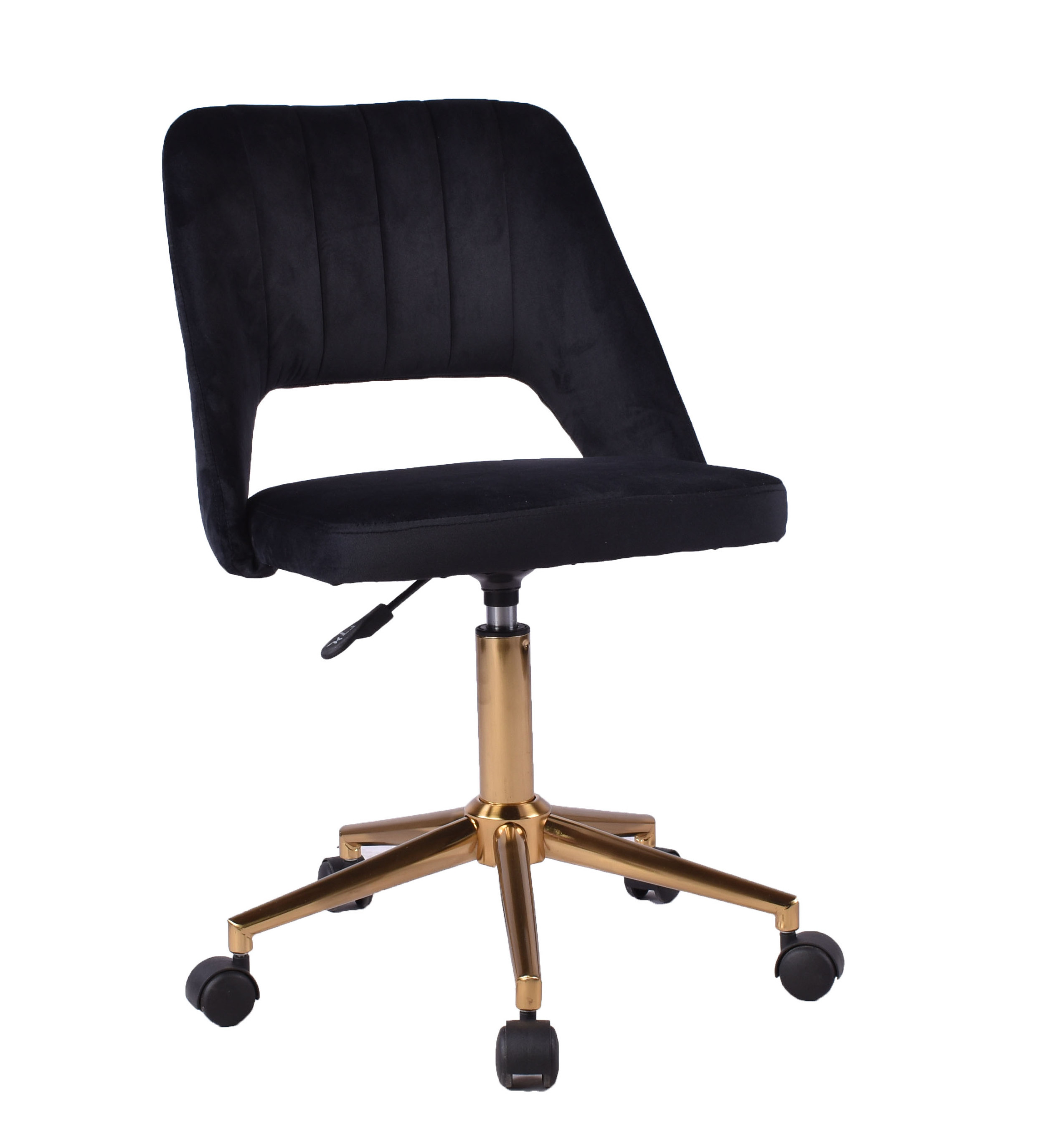 Home Office Velvet Task Chair Swivel Ergonomic Task Office Chair with Golden Legs