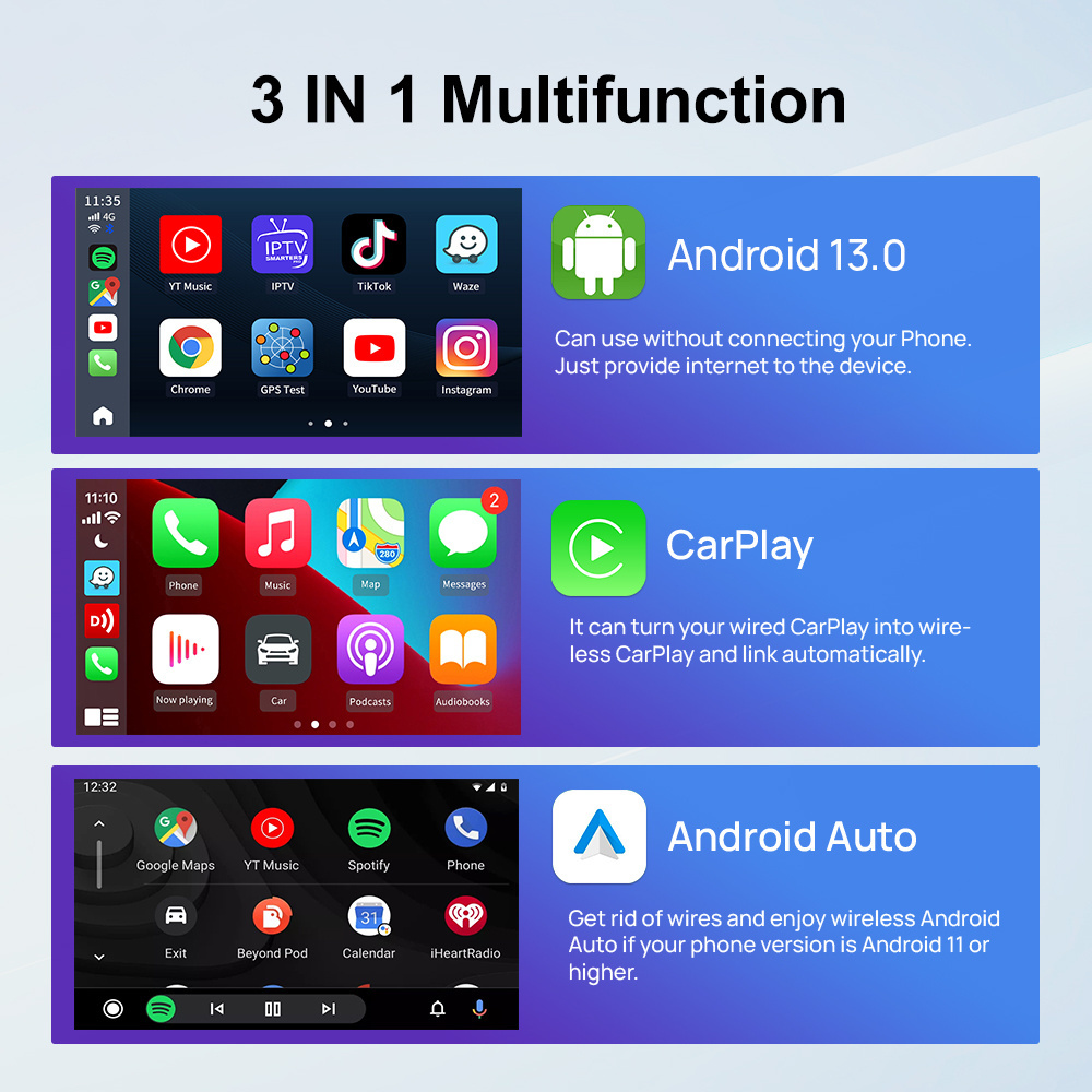 Carlinkit 4G 64GB wireless Carplay Smart Box Adapter Android Auto 13 QCM6125 Ai Box Carplay ai iptv usb dongle youtube netflix