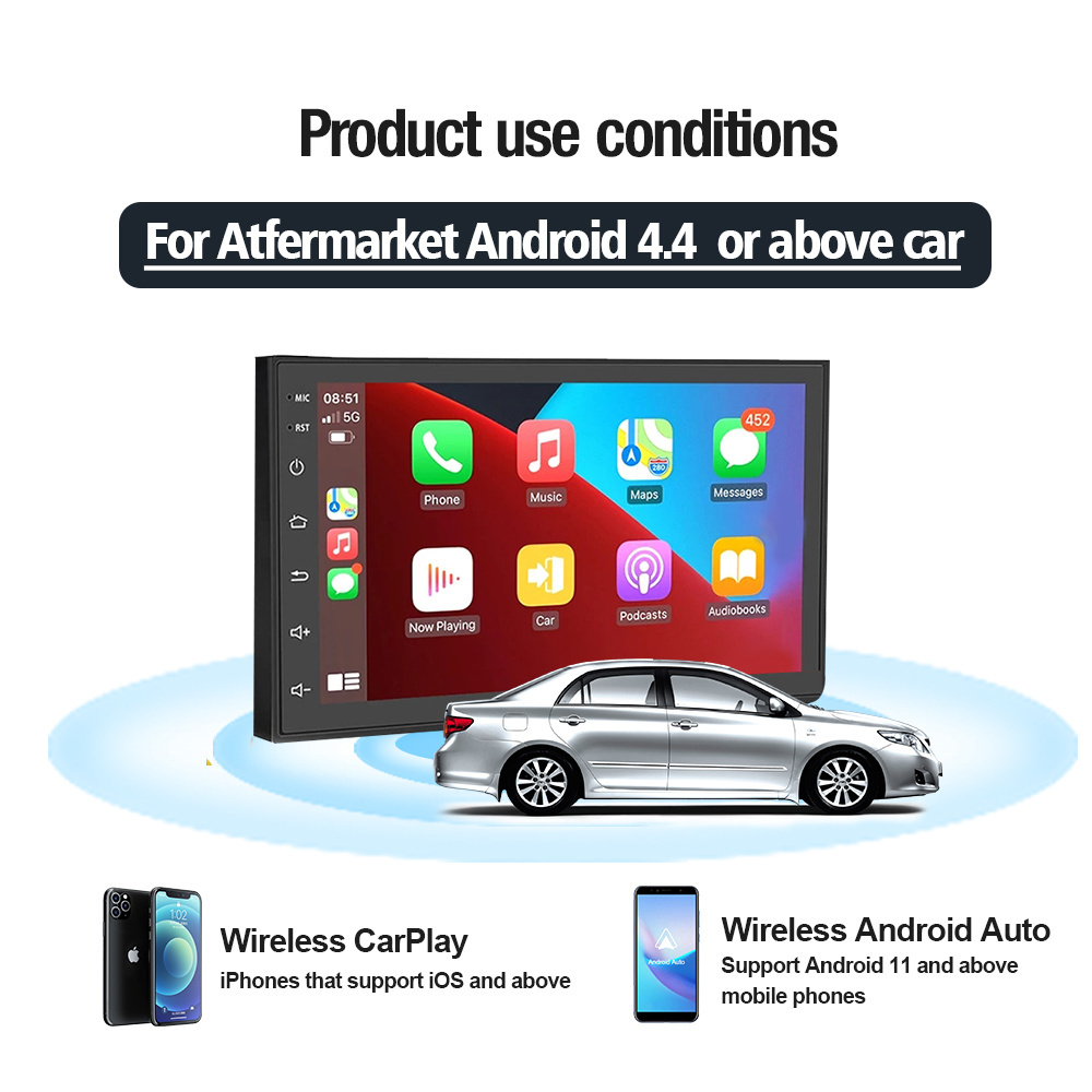 2022 CarlinKit Wireless CarPlay/Android Auto Wireless Car Adapter, Wired Mirroring