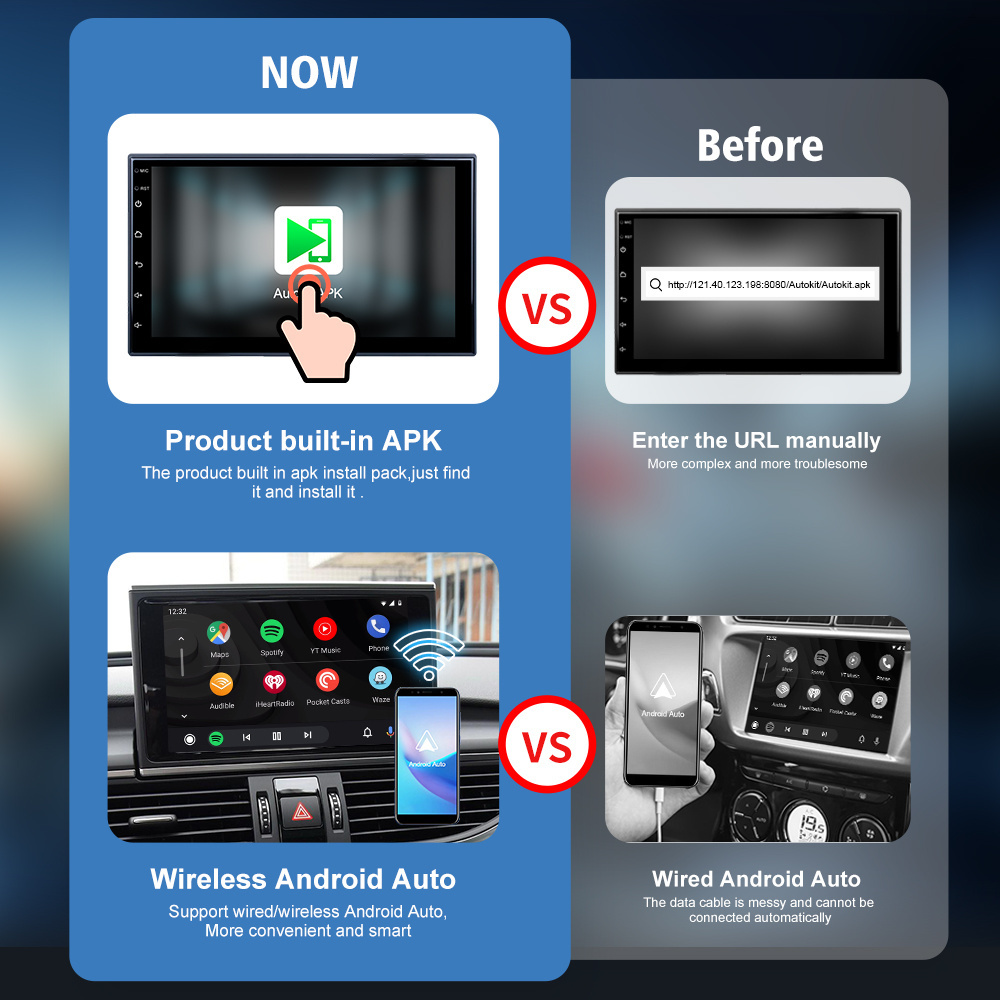 2022 CarlinKit Wireless CarPlay/Android Auto Wireless Car Adapter, Wired Mirroring