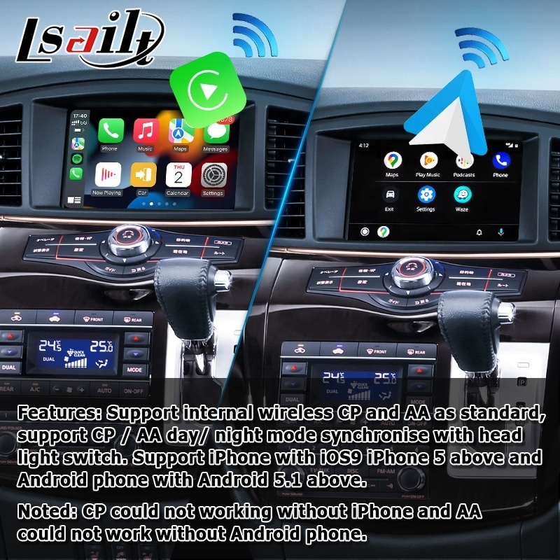 8 inches Android CP AA screen display for Nissan Elgrand E52 IT08 2010-2020 with video interface wireless auto by Lsailt