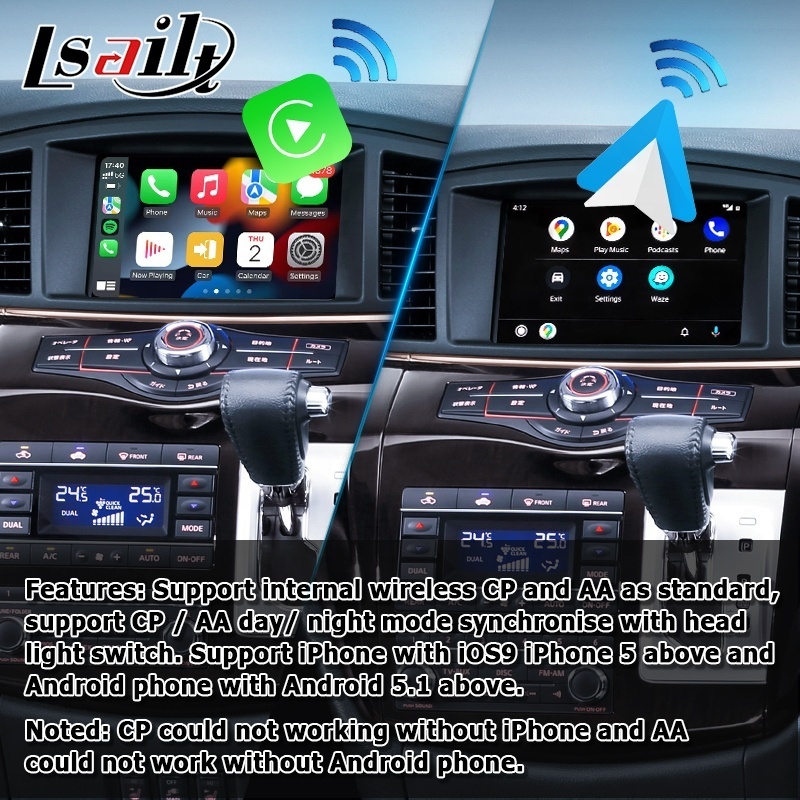 8 inches Android CP AA screen display for Nissan Elgrand E52 2010-2020 with video by pass wireless auto by Lsailt