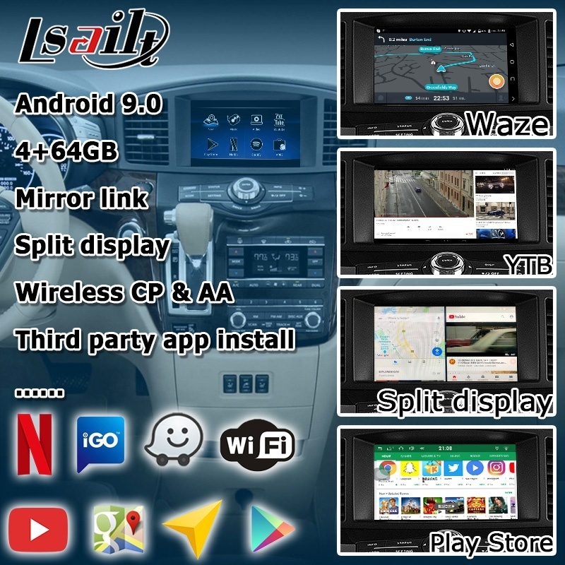 8 inches Android CP AA screen upgrade for Nissan Elgrand E52 08IT IT08 2008-2014 with video interface wireless auto by Lsailt