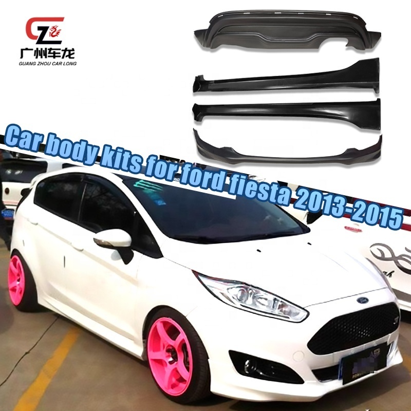 ST Style Car Body Kits For Ford Fiesta 2013-2015 Car Accessories Whoel Set Car Bumper Lower Lip Rear Diffuser Lip Side Skirts