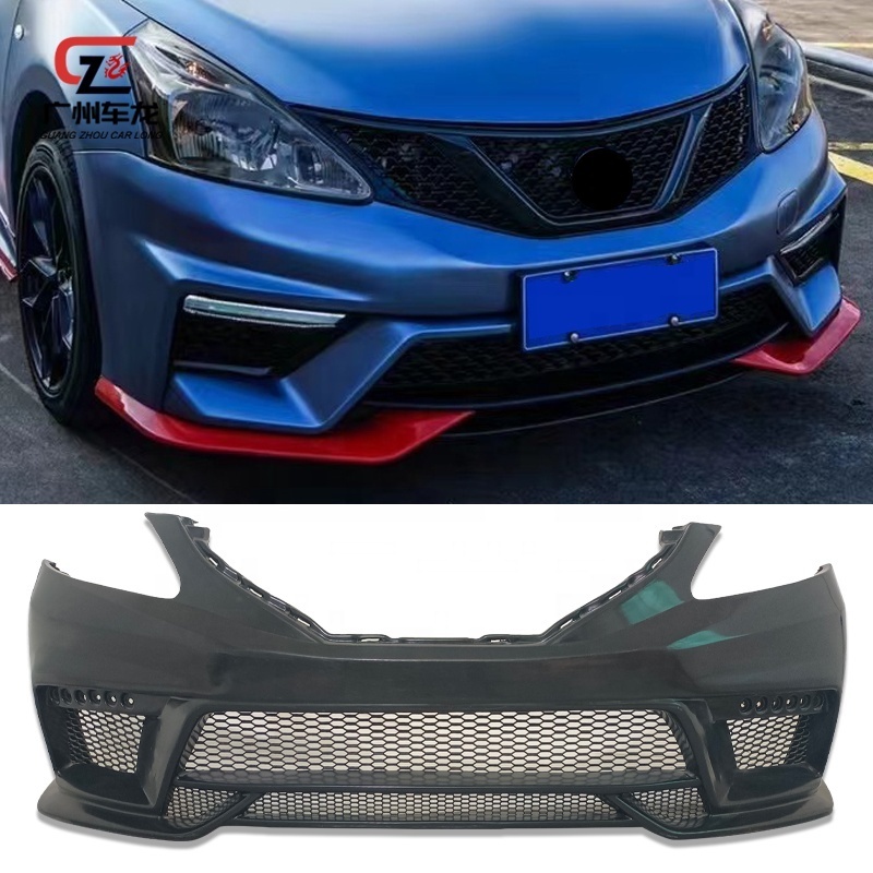 Conversion Nismo Style Bumper Kit For Nissan Tiida Hatchback 2011-2015 Front Facelift Rear Bumper Car Parts Side Skirts Body Kit