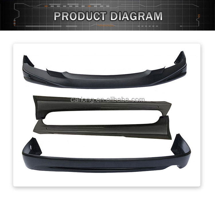 ABS Plastic Body Kits Front Bumper Lip Rear lip Side Skirt  For Toyota Camry 2006-2008 Car Exterior Accessory Kit Parts