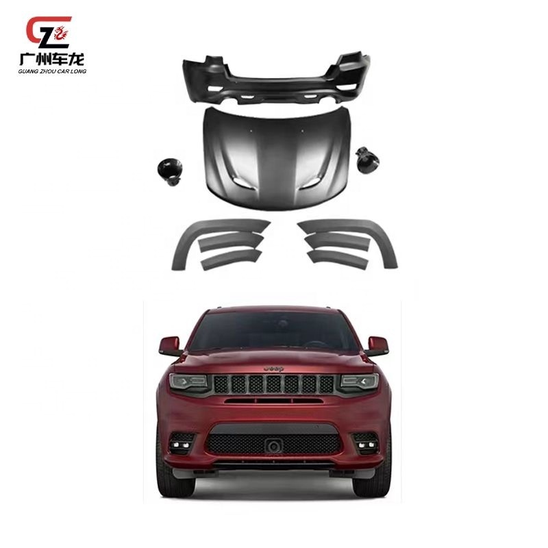 Hot selling Car Bodykit For Jeep Grand Cherokee 2018 modified SRT8 Front Rear Bumper Grille Side Skirts Hood Fender Car Bumpers