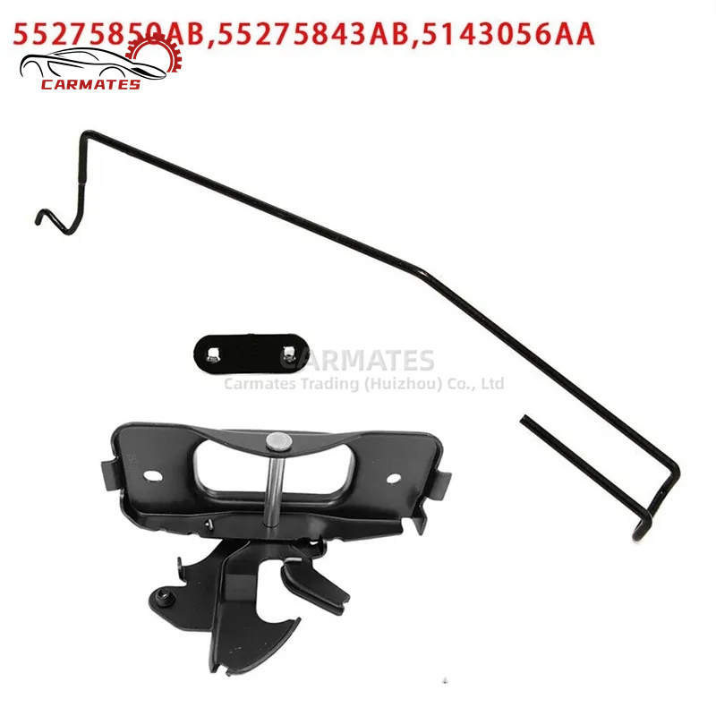 Hood Latch & Catch Striker & Rod & Safety Catch Kit 55275843AB 55275850AB 05143056AA For Dodge Ram 1500 2500 3500