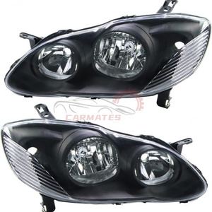 Headlamp For 2003-2008 Toyota Corolla Amber Assembly Pair Black Bezel Headlights Replacement T02502154 8115002200