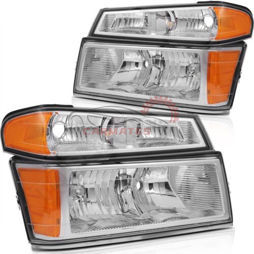 Headlights Bumper HeadLamps For 2004-2012 GMC Canyon Chevy Colorado Chrome Trim auto lighting systems