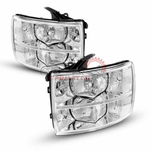 Headlight For 2007-2013 Chevy Chevrolet Silverado 1500 2500 3500 HD Chrome Trim headlamp GM2502280 GM2503280