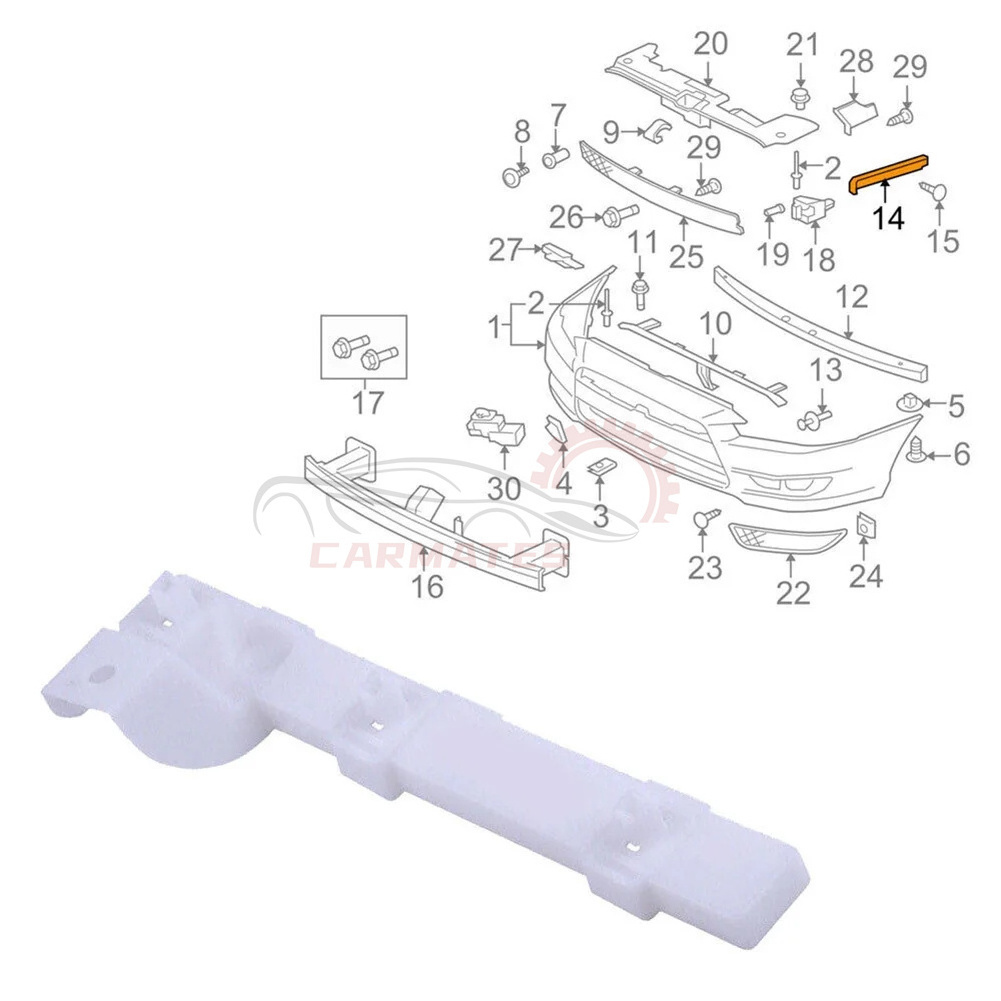 Front Bumper Side Bracket For Mitsubishi Lancer Except EVO 2008-2017 6400A403 6400A404 Pair White Bumper