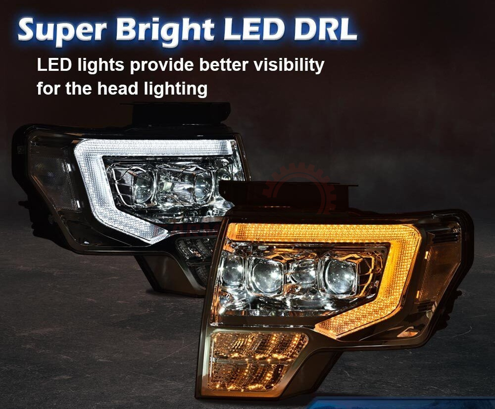 Headlight For 2009-2014 Ford F-150 f150 headlamp DRL daytime running light led fog/driving lights auto lighting systems