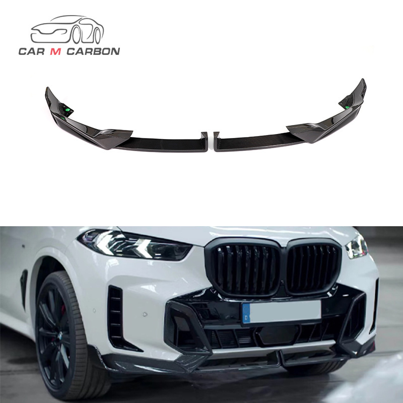 2023Year Carbon Fiber Car Front Lip X5 G05 MP Style Front Bumper Splitters For G05 LCI MT Upgrade MP Front Corner Lips Black Lip