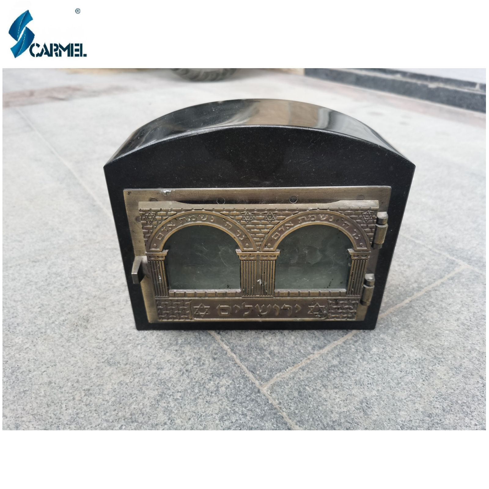 Cheap Price Cemetery Funeral Granite Stone Carved Solar Powered Mini Garden Lamps Tombstone Lights Grave Lantern For Sale