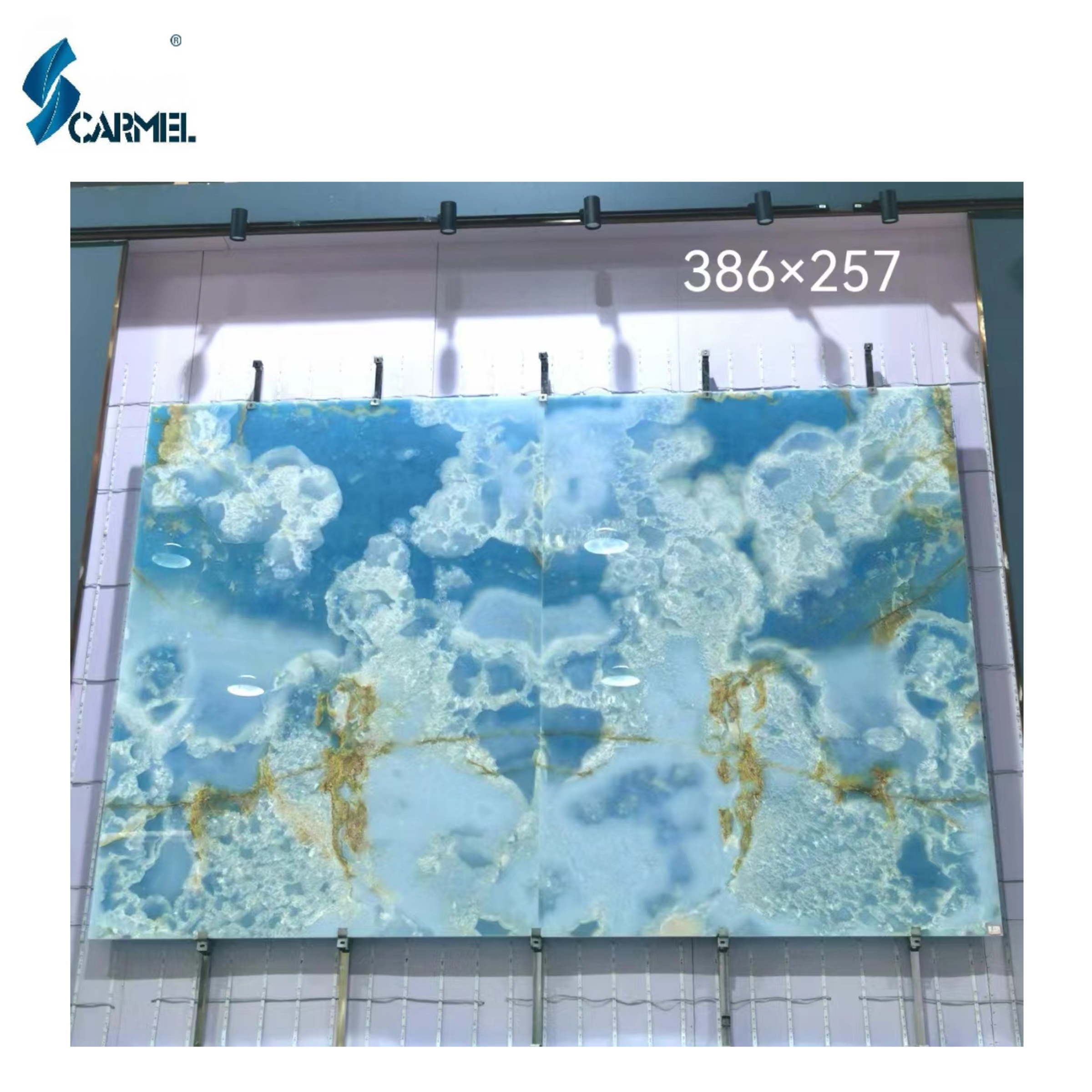 Low Price Beautiful Indoor Bathroom Background Cladding Natural Blue Onyx Marble Living Room White Color Wall Panel