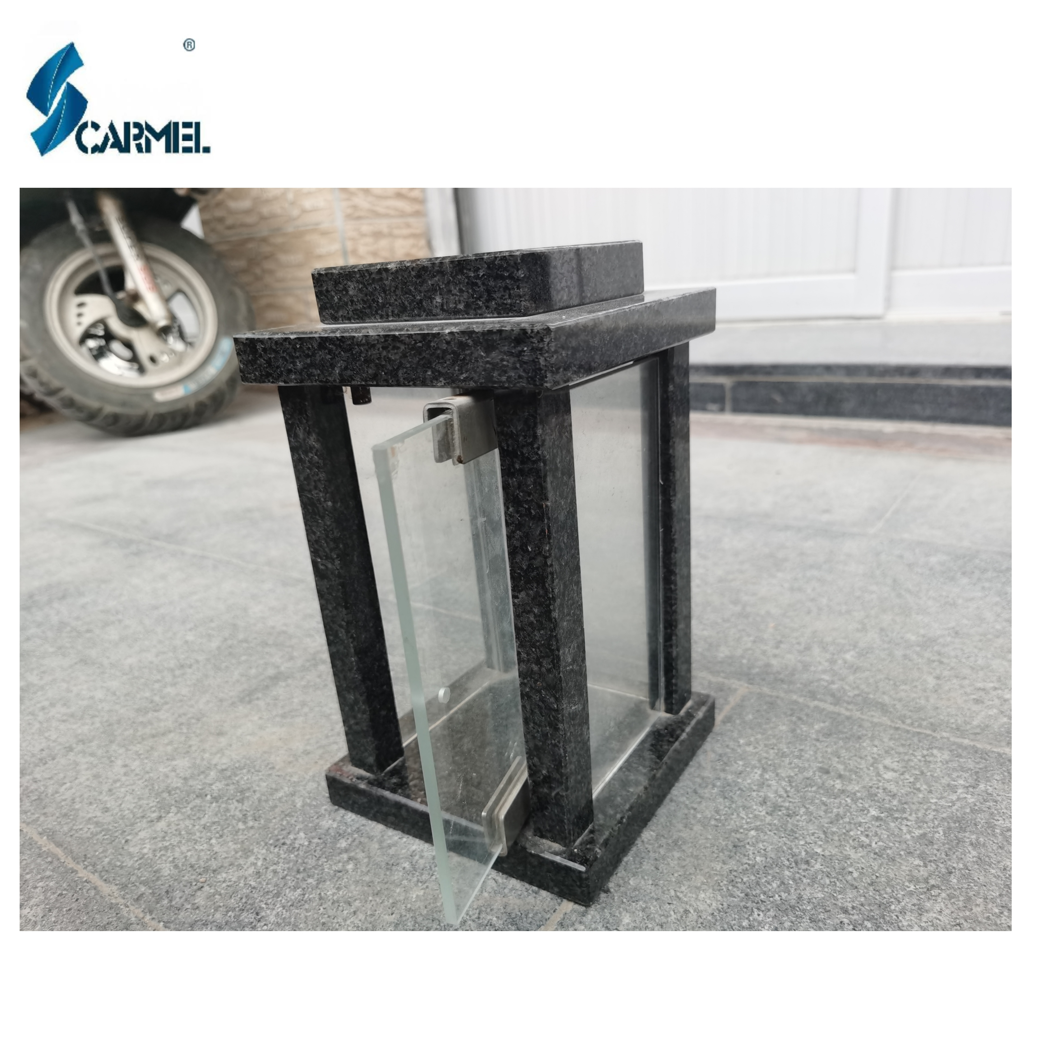 Wholesale Price European Style Polished Cemetery Granite Grave Lamp And Lanterns For Funeral Monument