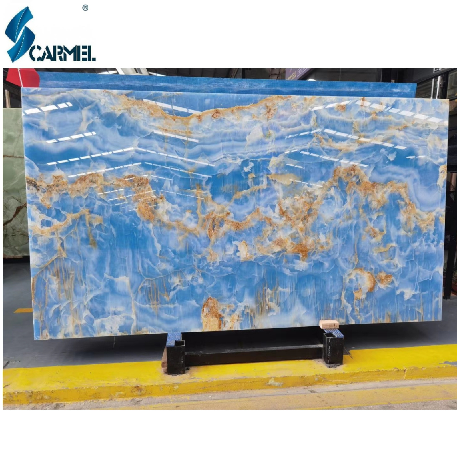 Luxury Backlit Blue Onyx Wall Panel For Wall Countertop Interior Decoration