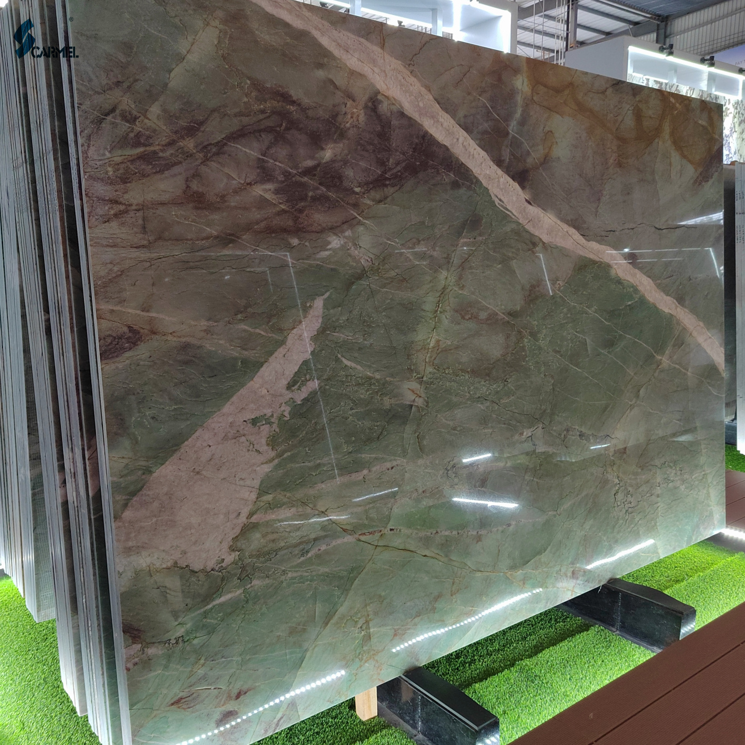 Translucent Polished Quartzite Botanic Bordeaux Quartzite Alexandrita Green Slabs For Green Marble Kitchen Countertop