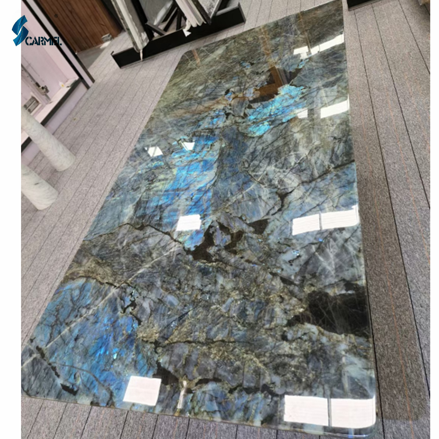 New Arrival Decorative Stone Slab Blue Emerald Granite Labradorite Blue Granite For Interior Wall Floor Slabs and Tiles