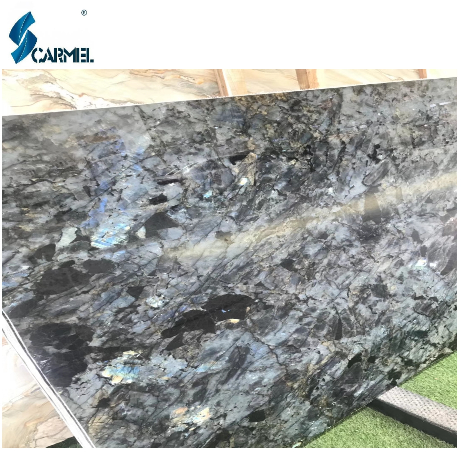 High Quality Marble Granite Slab Natural Polished Black Blue Emerald Pearl Granite Price For Kitchen Design