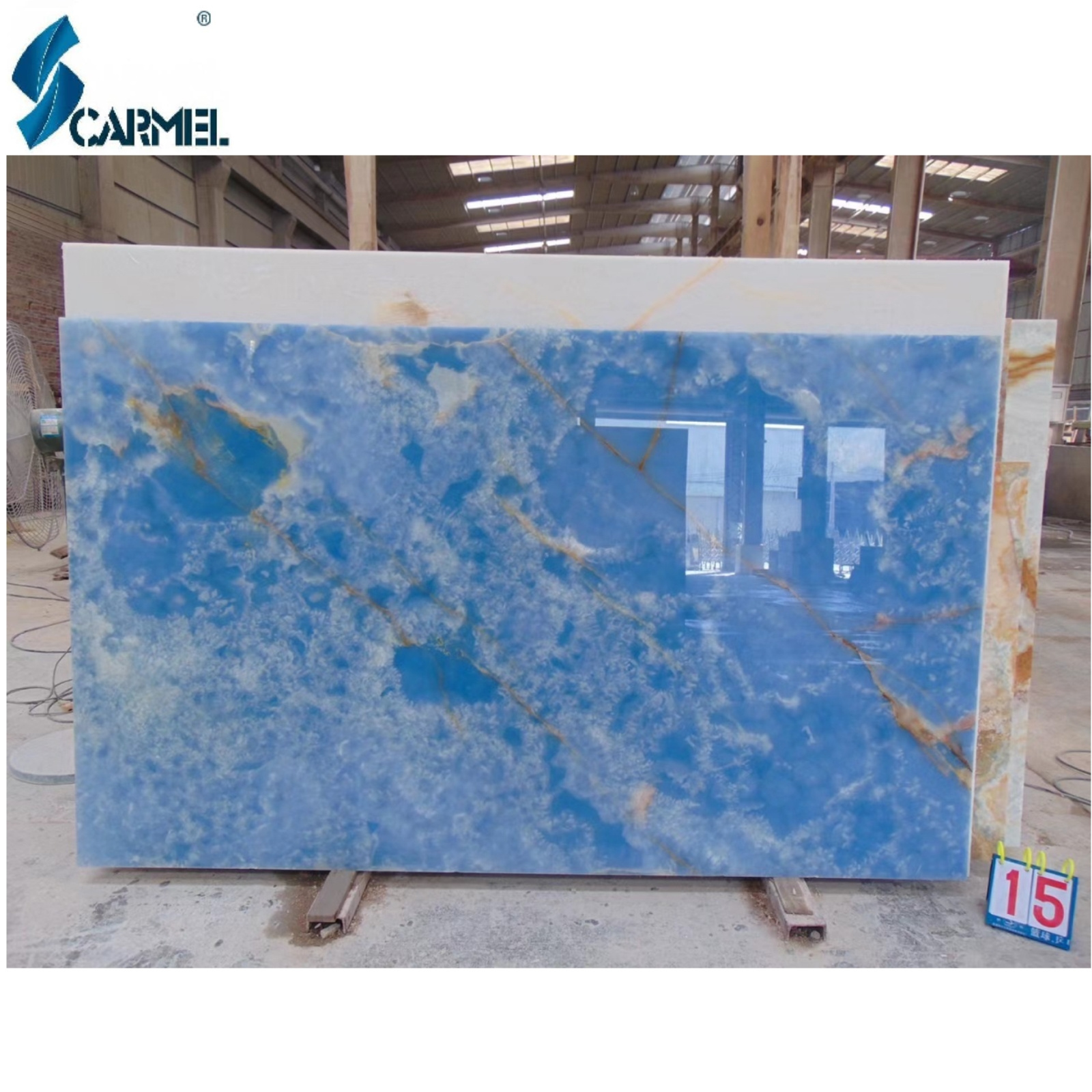 Luxury Backlit Blue Onyx Wall Panel For Wall Countertop Interior Decoration