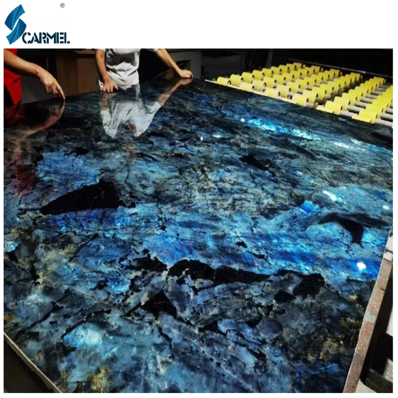 Polished New Arrival Decorative Stone Slab Blue Emerald Granite Labradorite Blue Granite For Interior Wall Floor Slabs and Tiles