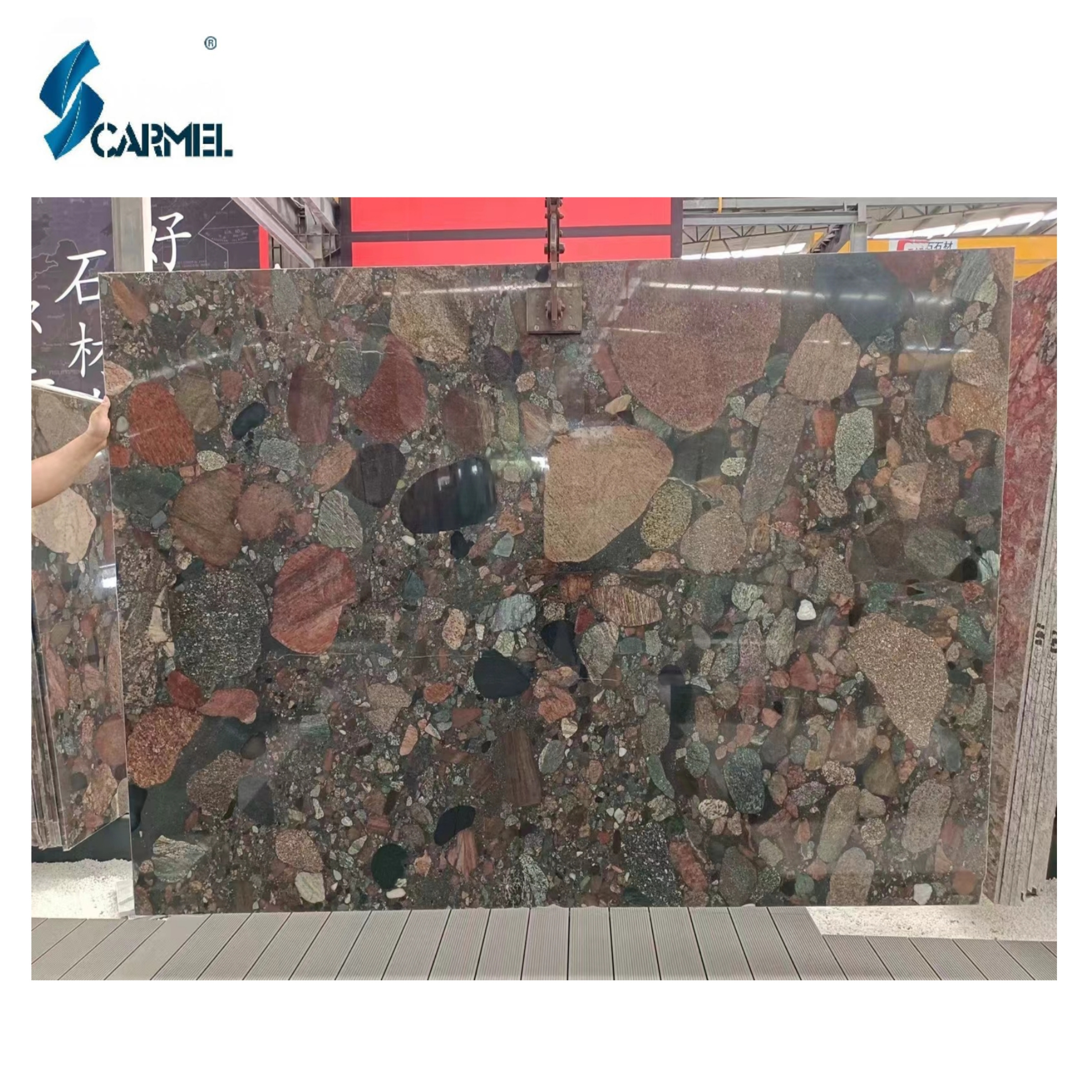 Pebbly Marble Red Natural Stone Cheap Price Marble Slab Tile Beautiful Interior Stone For Countertop