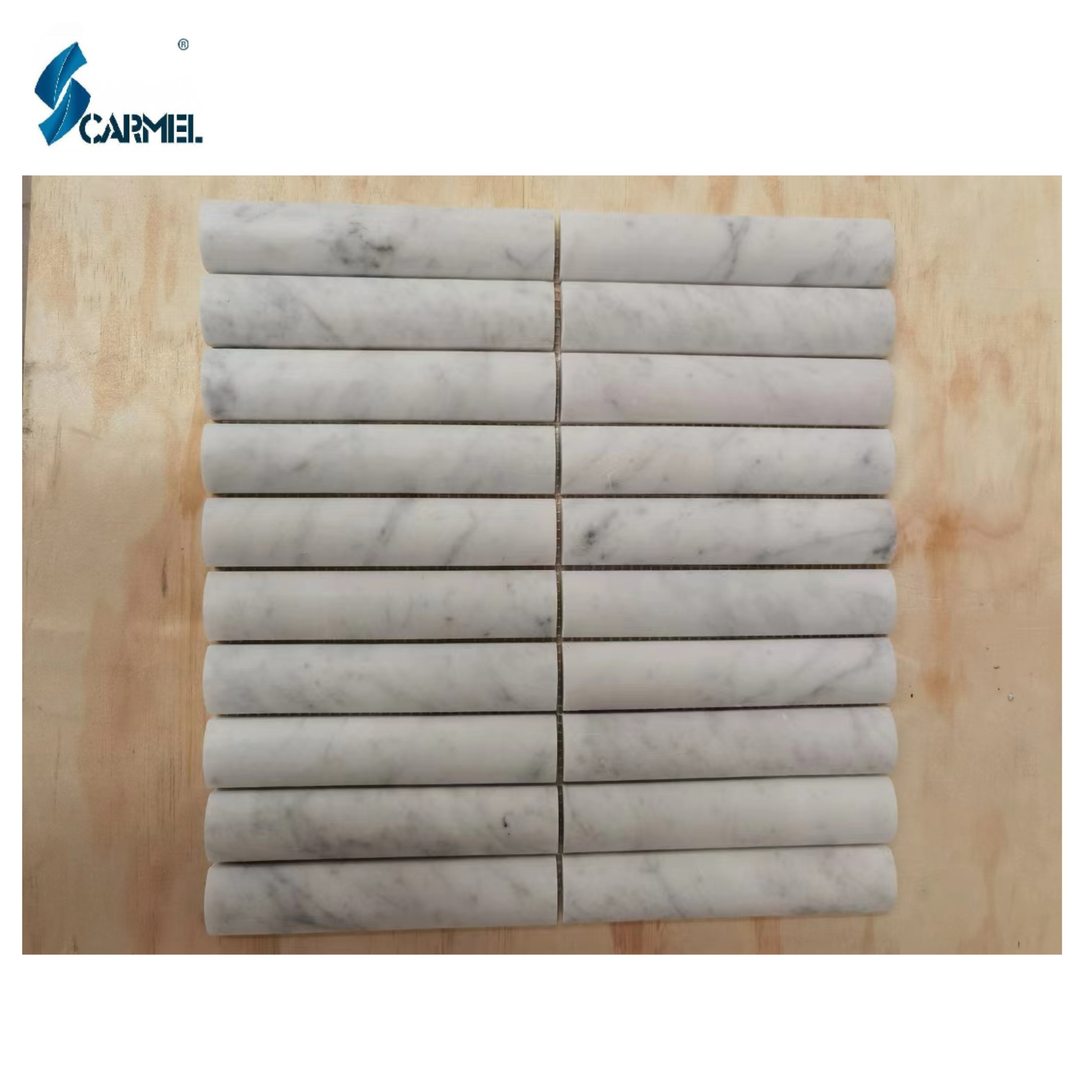 CARMEL STONE Mixed Material Marble Tile Kitchen Backsplash Factory Directly Sale Matte Natural Stone Curved Marble Tile Mosaic