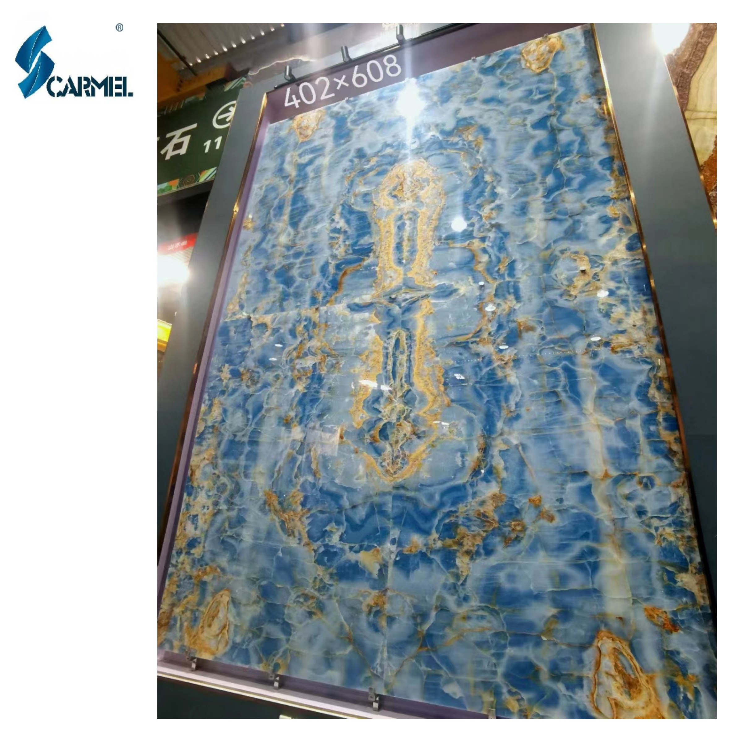 Backlit Wall Panels Translucent Blue Onyx Marble Slab Price