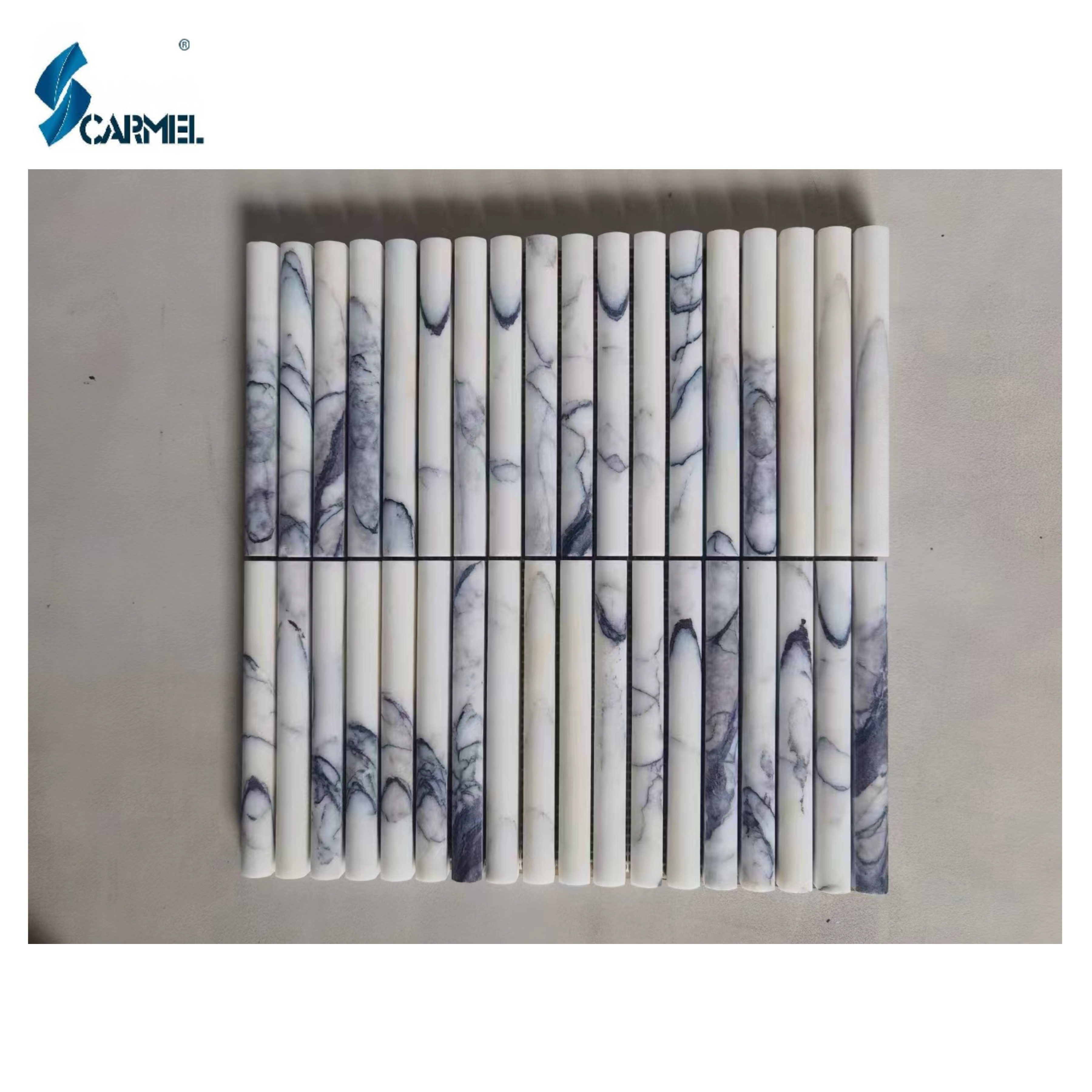 CARMEL STONE Mixed Material Marble Tile Kitchen Backsplash Factory Directly Sale Matte Natural Stone Curved Marble Tile Mosaic