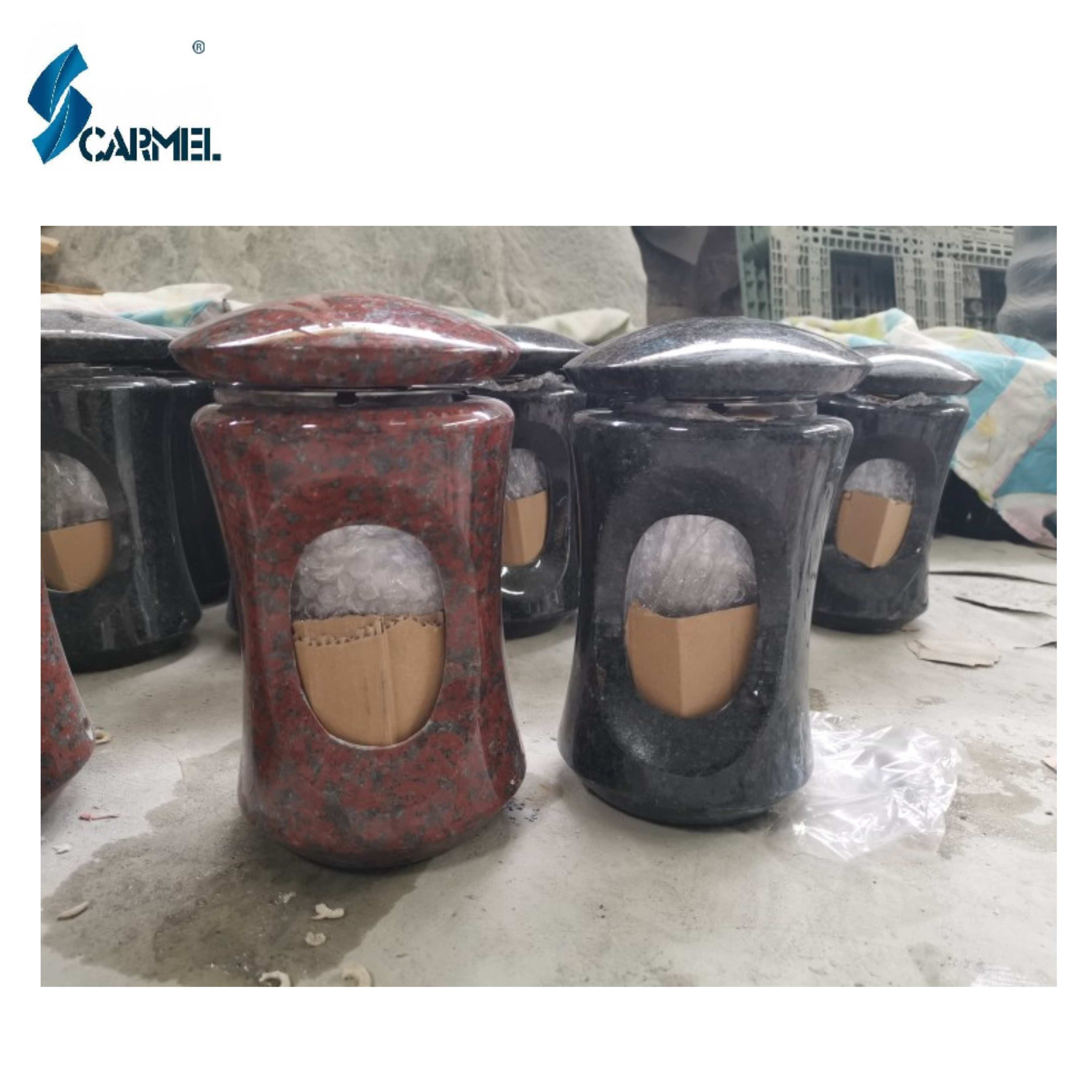 Cheap Price Cemetery Funeral Granite Stone Carved Solar Powered Mini Garden Lamps Tombstone Lights Grave Lantern For Sale