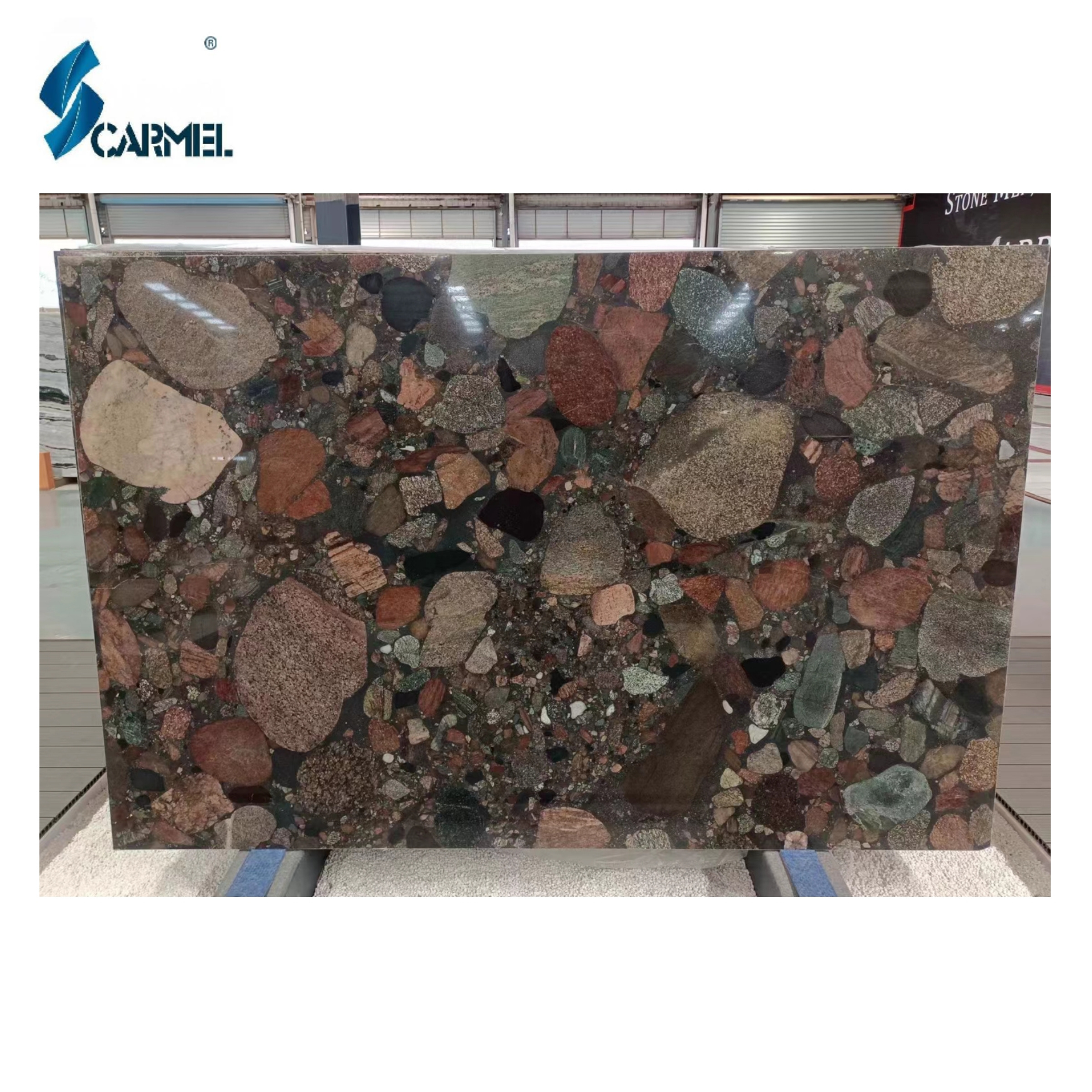 Pebbly Marble Red Natural Stone Cheap Price Marble Slab Tile Beautiful Interior Stone For Countertop