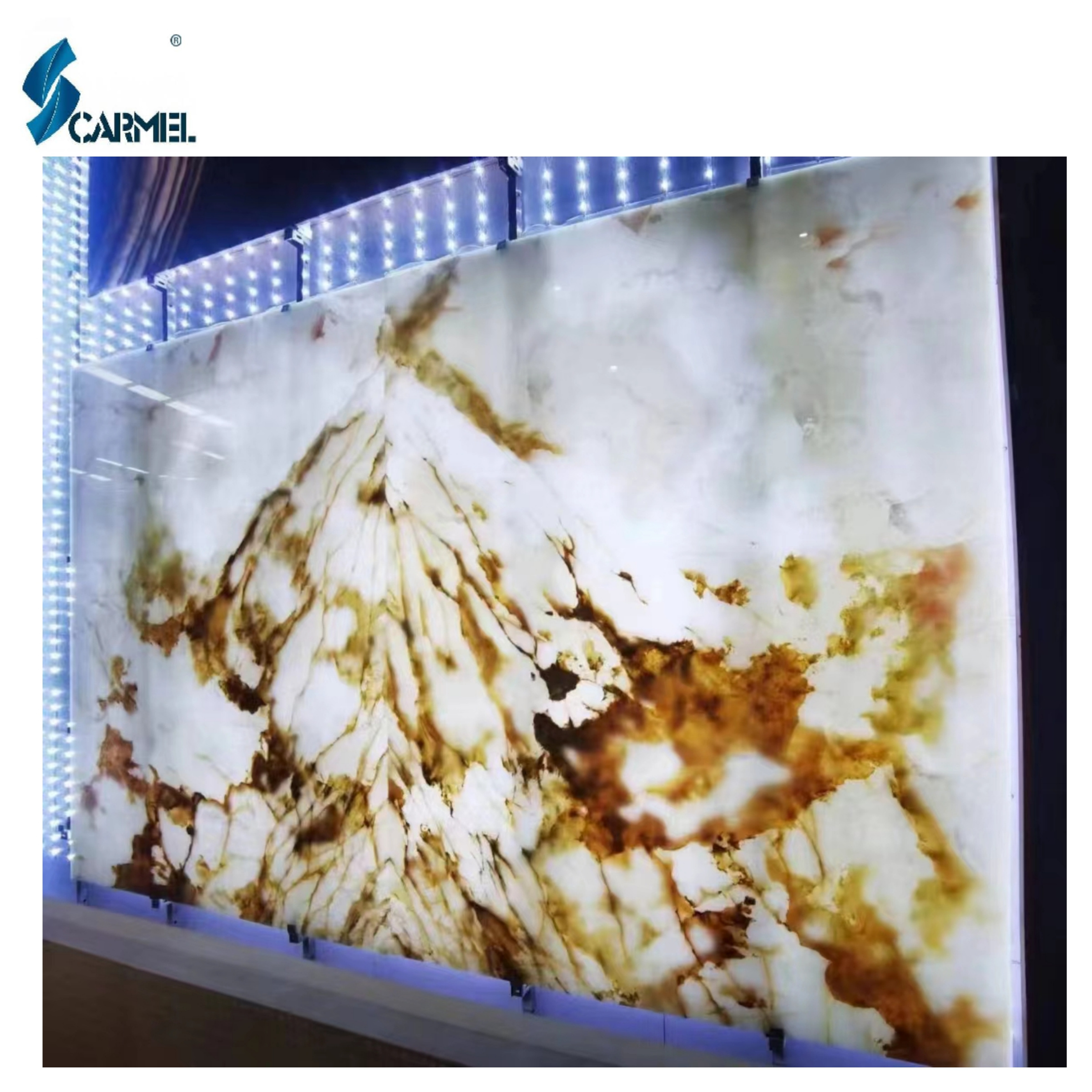 Backlit Wall Panels Translucent Blue Onyx Marble Slab Price