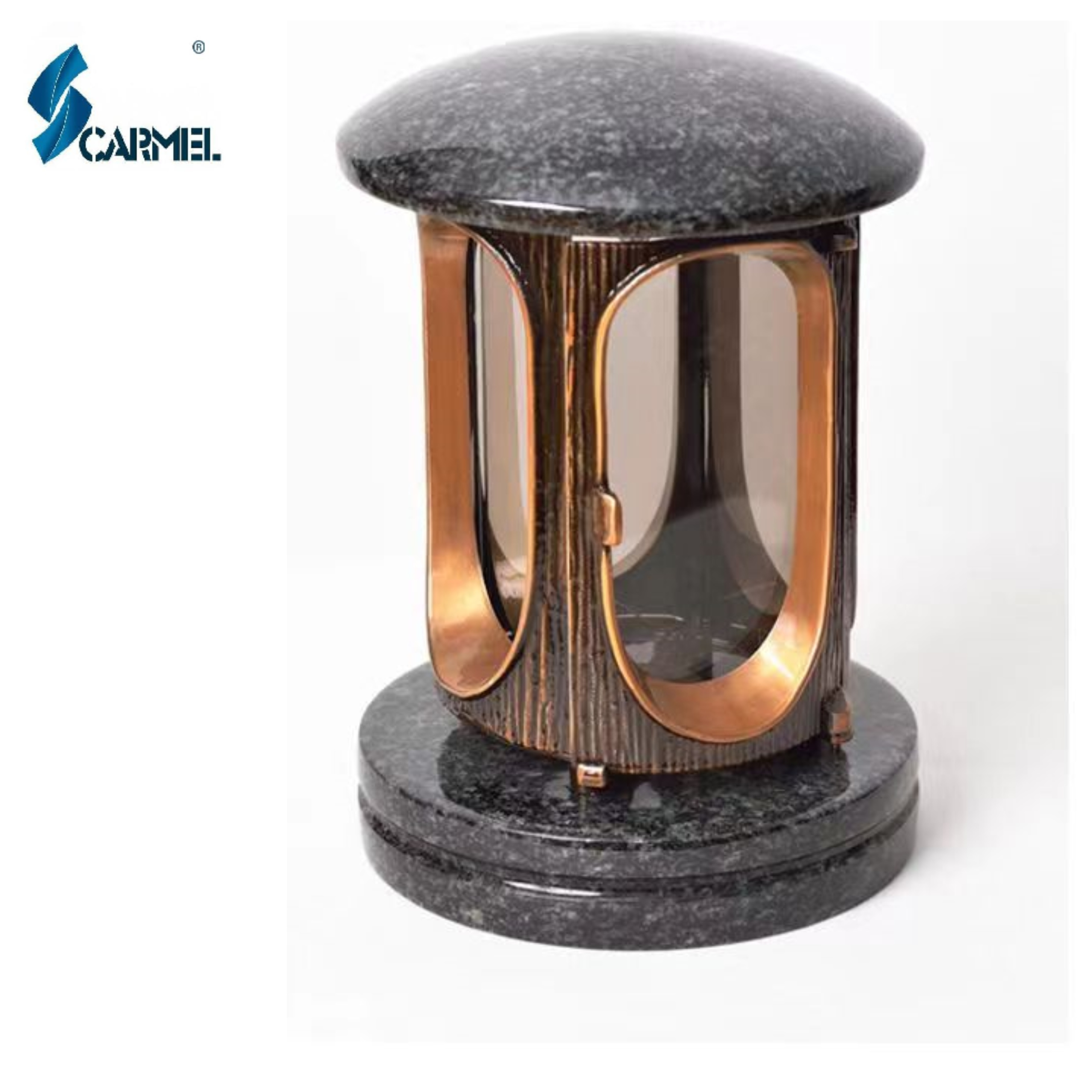 Cemetery Funeral Granite Stone Carved Solar Powered Mini Garden Lamps Tombstone Lights Grave Lantern For Sale